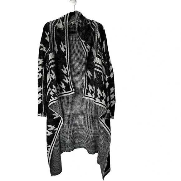 Cato Women’s Long Sleeve Black & White Knit Open Front Cardigan Sweater Sz L GUC - Picture 1 of 8